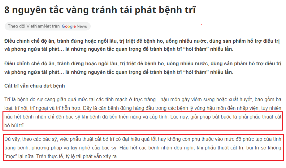 Điều Trị Trĩ Hỗn Hợp Không Tái Phát Cùng Bác Sĩ +40 Năm Kinh nghiệm